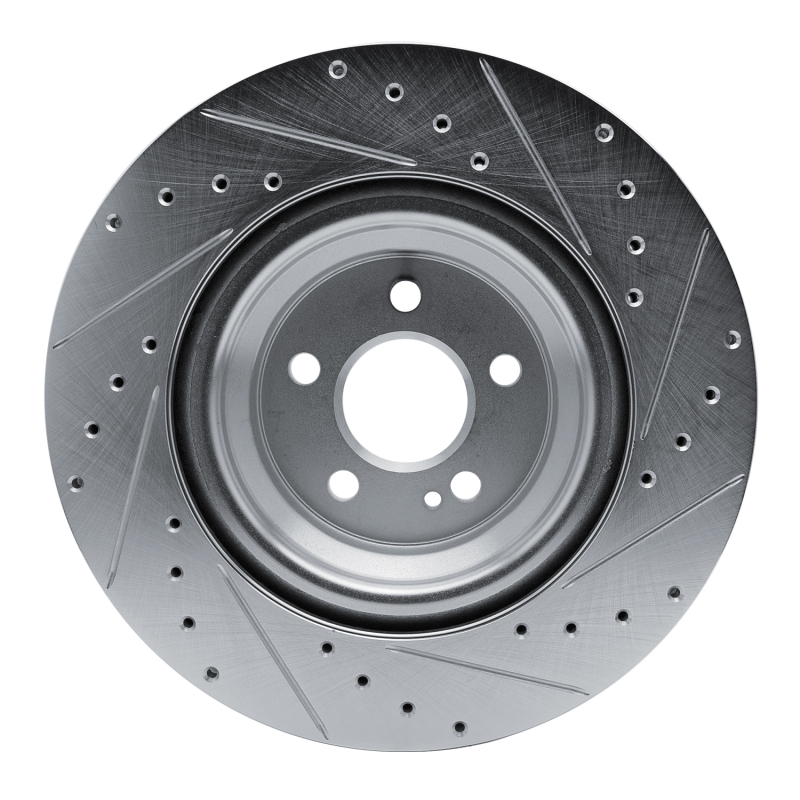 Mercedes-Benz GLS450 Brake Rotor (1) - Rear Left - R1 Concepts - Drilled & Slotted - Silver - `20-`26